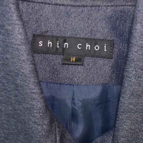 Shin Choi Navy Blue Women’s Suit Jacket Blazer Size 14 Classy Chic Officewear - Picture 4 of 13